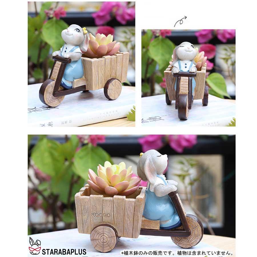 植木鉢 うさぎ ガーデニングオブジェ 鉢植え フラワープランター 多肉植物　サボテン ミニ プランター おしゃれ 可愛い 送料無料 |  | 06