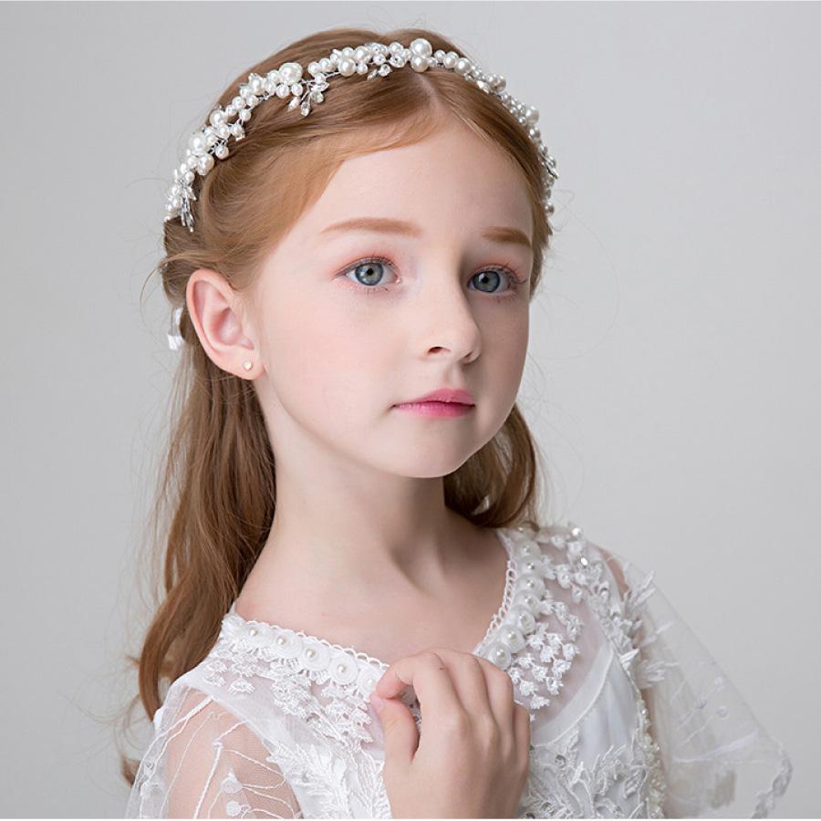キッズ ヘアアクセサリー パール カチューシャ フラワー ヘッドドレス 子供用 フォーマル 結婚式 発表会 七五三 花冠 ティアラ 女の子 ドレス用 |  | 02
