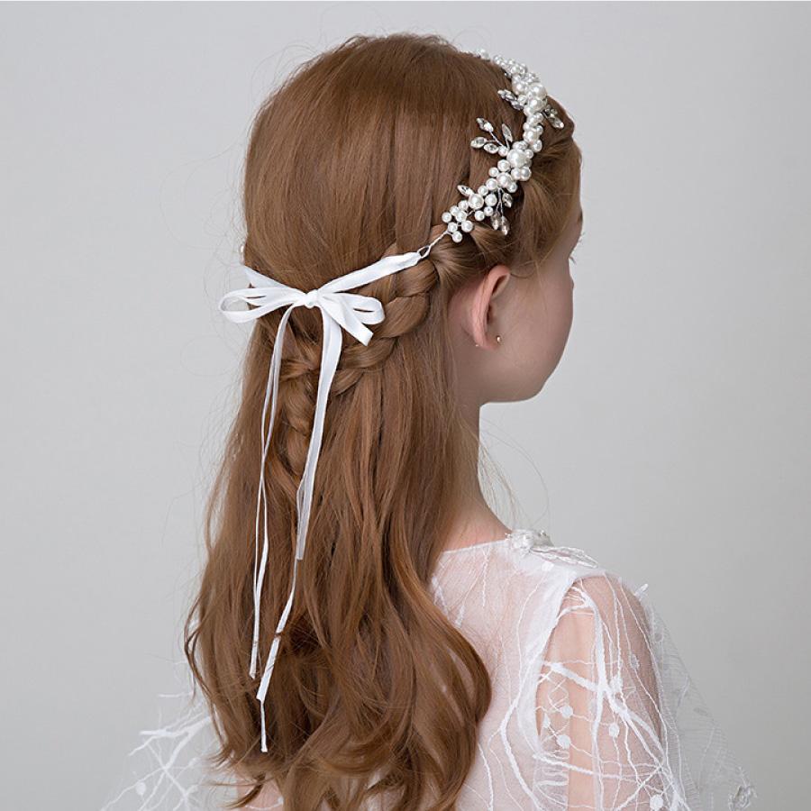 キッズ ヘアアクセサリー パール カチューシャ フラワー ヘッドドレス 子供用 フォーマル 結婚式 発表会 七五三 花冠 ティアラ 女の子 ドレス用 |  | 03