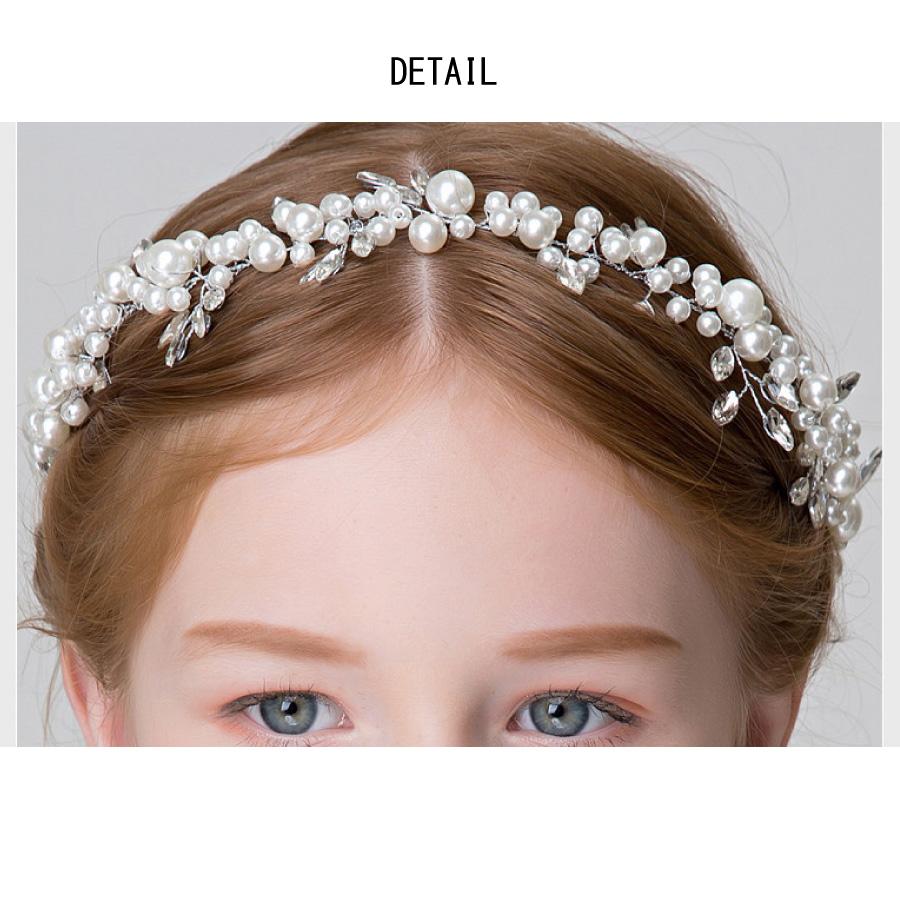 キッズ ヘアアクセサリー パール カチューシャ フラワー ヘッドドレス 子供用 フォーマル 結婚式 発表会 七五三 花冠 ティアラ 女の子 ドレス用 |  | 04