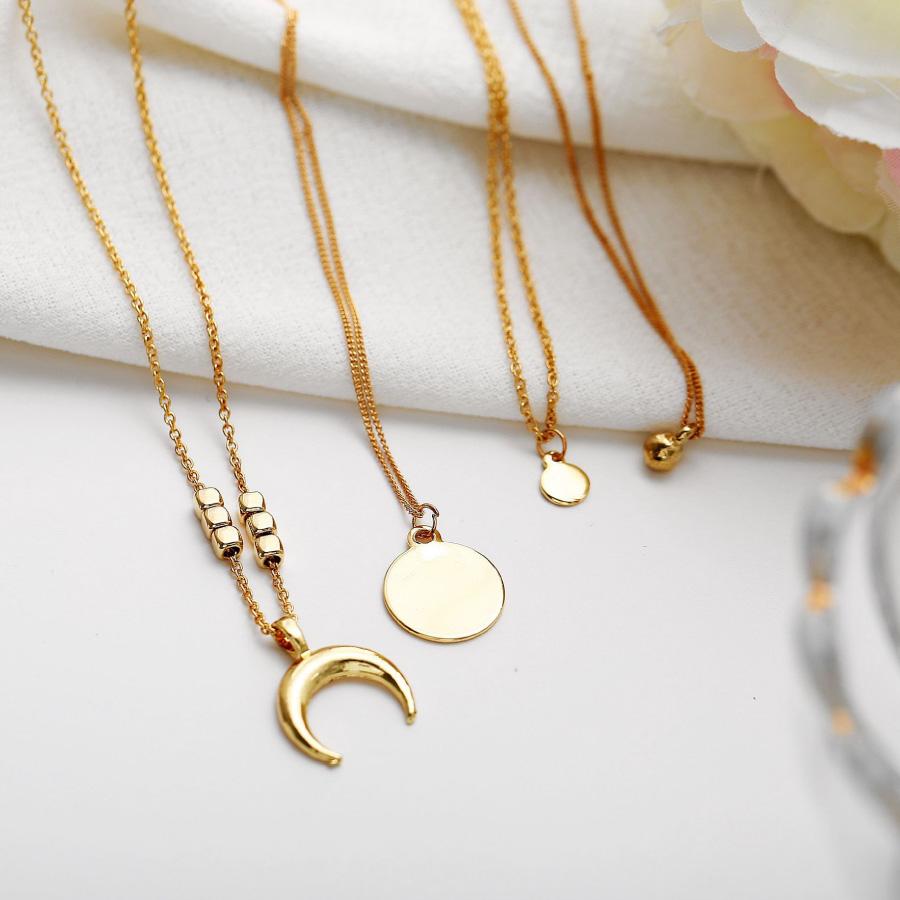 重ね付け4連ネックレス レディース アクセサリー セット 可愛い 上品 コイン 月モチーフ 調整可能 プレゼント ギフト |  | 01