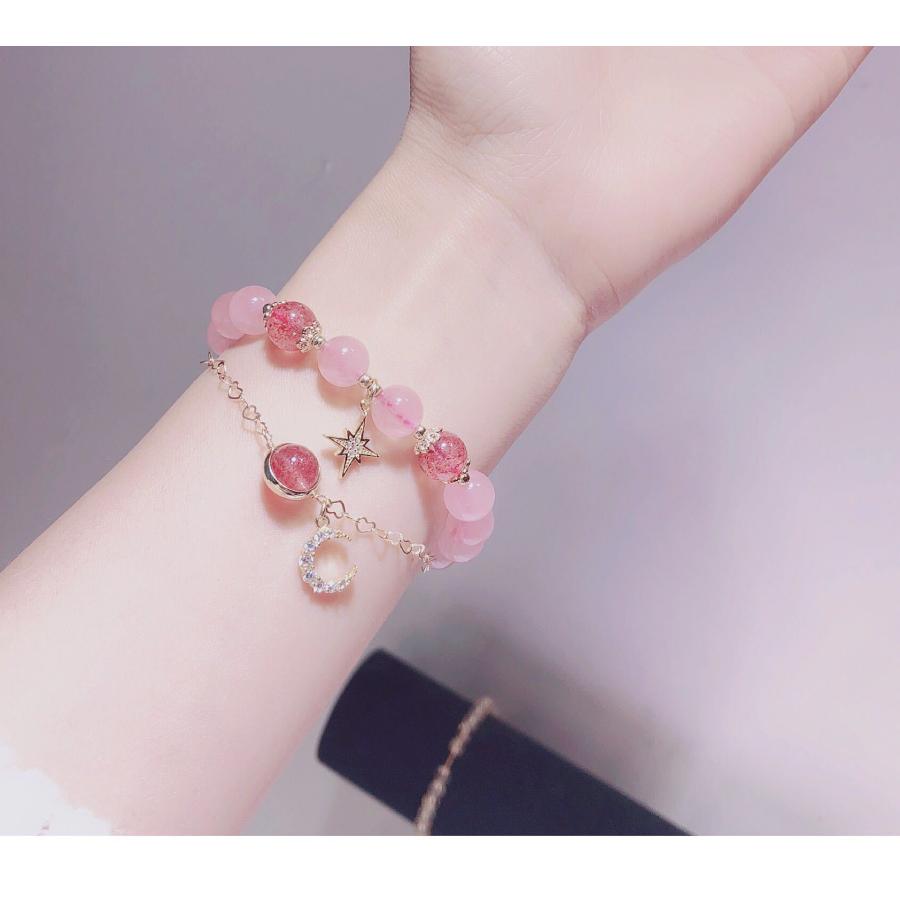 ピンク ブレスレット 2点セット 水晶 アクセサリー 小物 キレイ 装飾 おしゃれ プレゼント レディース 結婚式 パーティー 撮影 メール便 送料無料 |  | 05