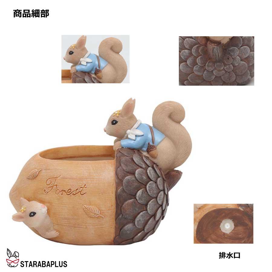 植木鉢 リス りす 母の日 ガーデニングオブジェ 鉢植え フラワープランター 多肉植物　サボテン ミニ プランター おしゃれ 可愛い 送料無料 |  | 17