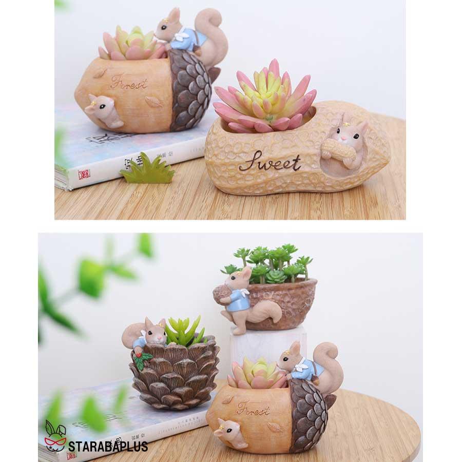 植木鉢 リス りす 母の日 ガーデニングオブジェ 鉢植え フラワープランター 多肉植物　サボテン ミニ プランター おしゃれ 可愛い 送料無料 |  | 11