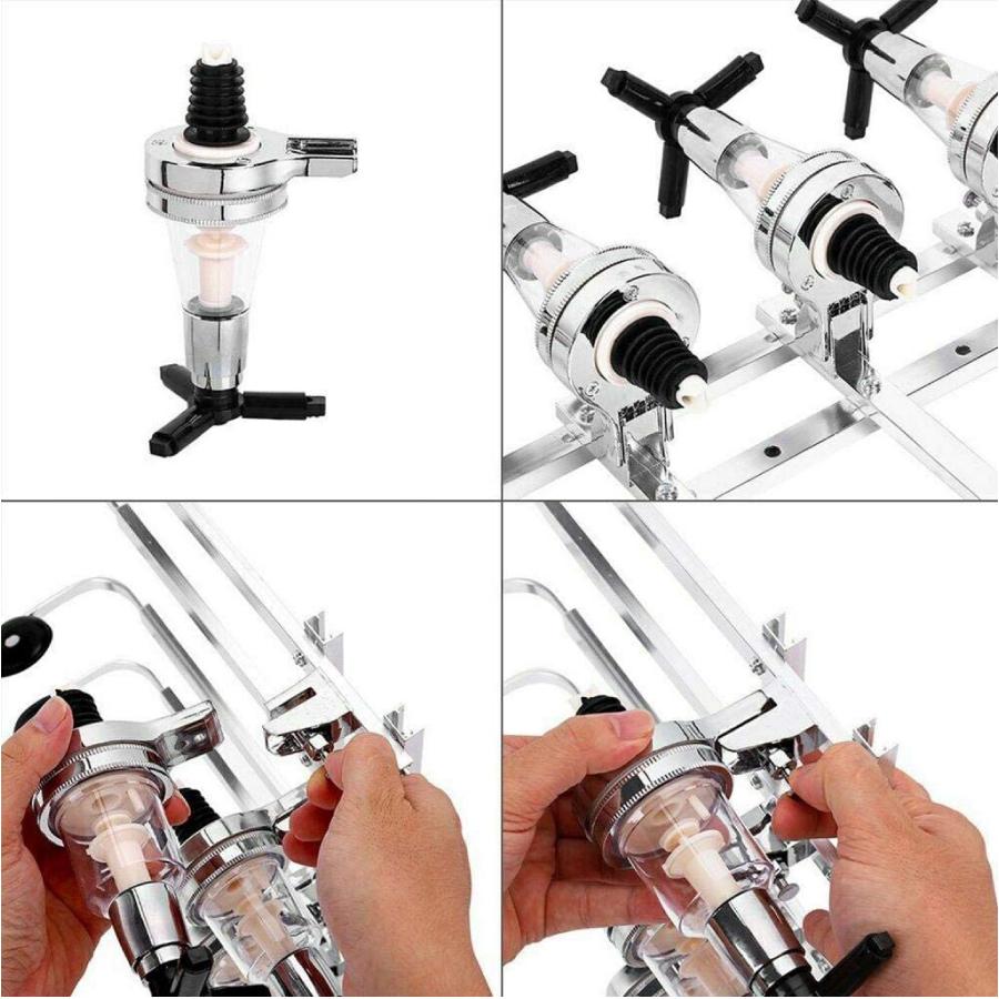 6本同時ディスペンサー メジャースタンド 壁掛け アルコールディスペンサー 計量ポーラー ホームバー カクテル用品 家飲み パーティー おしゃれ 酒棚 省スペース |  | 03