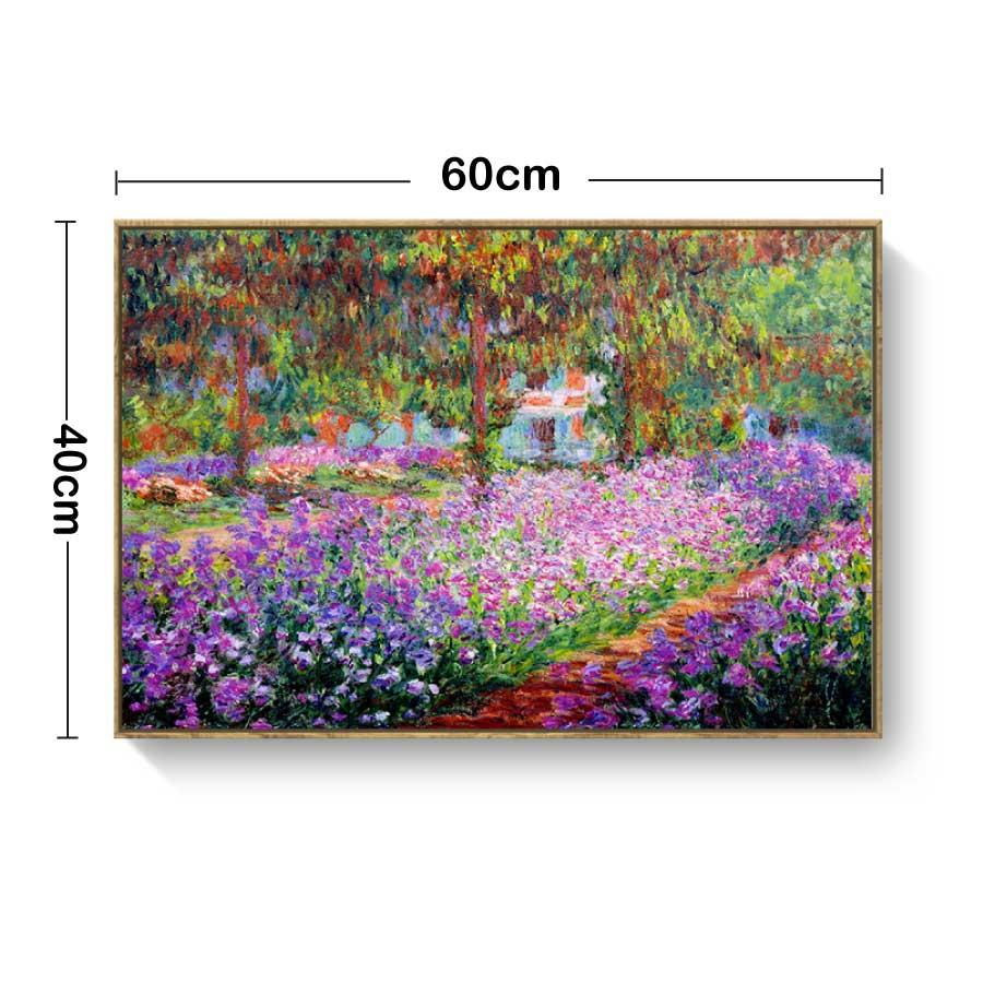 クロード・モネ モネの家の庭 枠付き 油絵 風景画 壁掛け 名画 ファブリック パネル オシャレ インテリア アートパネル リビング プレゼント 送料無料_6