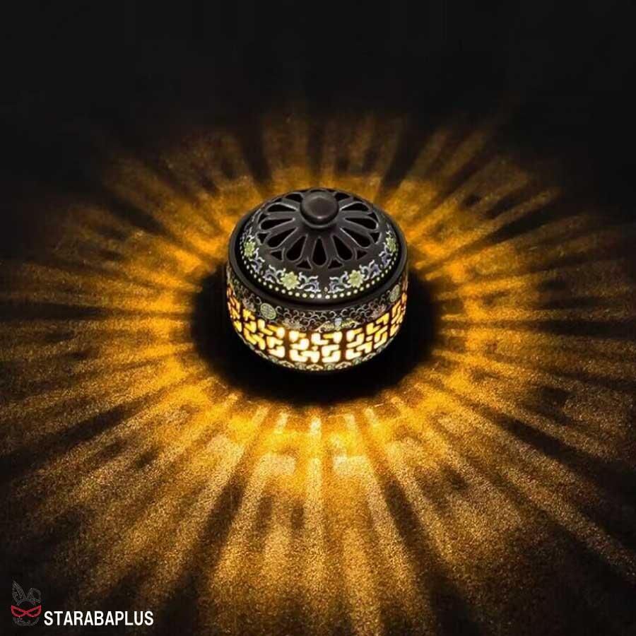 お香炉 アジアン ホルダー おしゃれ ホルダー LED ライト 乾電池式 香炉 陶器 夜間照明 内蔵難燃綿 インテリア 送料無料 |  | 02