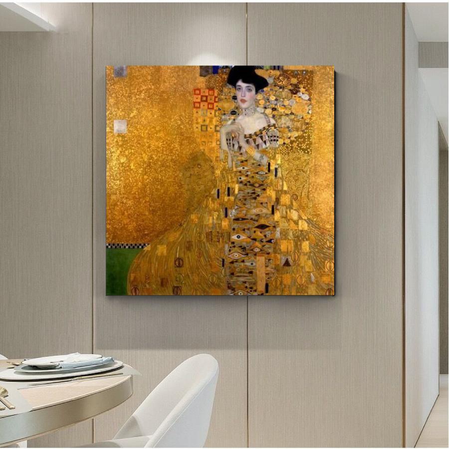 グスタフ クリムト アデーレ・ブロッホ バウアーの肖像 名画 絵画 60cm×60cm インテリア ファブリック ホテル カフェ 旅館 リビング プレゼント 送料無料 |  | 01
