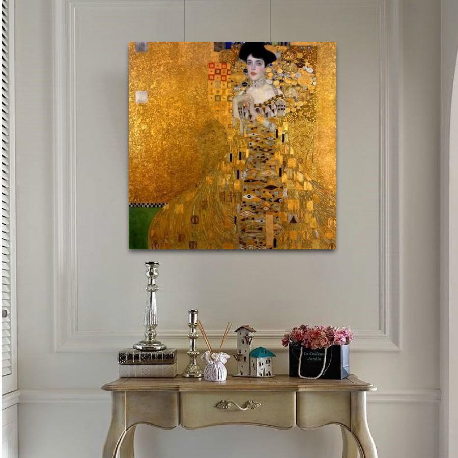 グスタフ クリムト アデーレ・ブロッホ バウアーの肖像 名画 絵画 60cm×60cm インテリア ファブリック ホテル カフェ 旅館 リビング プレゼント 送料無料 |  | 02