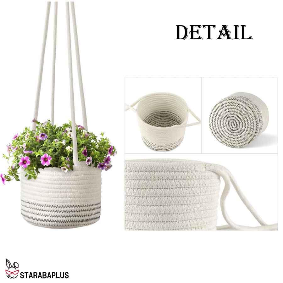 植木鉢 ハンギングバスケット 吊り鉢 ハンギングプランター 観葉植物 花鉢 フラワーポット 綿縄 マクラメ プラントハンガー 吊り下げ 送料無料 |  | 10