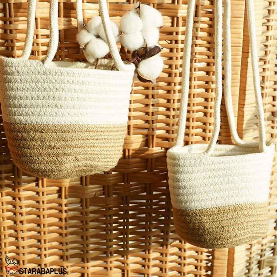 植木鉢 ハンギングバスケット 吊り鉢 ハンギングプランター 観葉植物 花鉢 フラワーポット 綿縄 マクラメ プラントハンガー 吊り下げ 送料無料 |  | 06