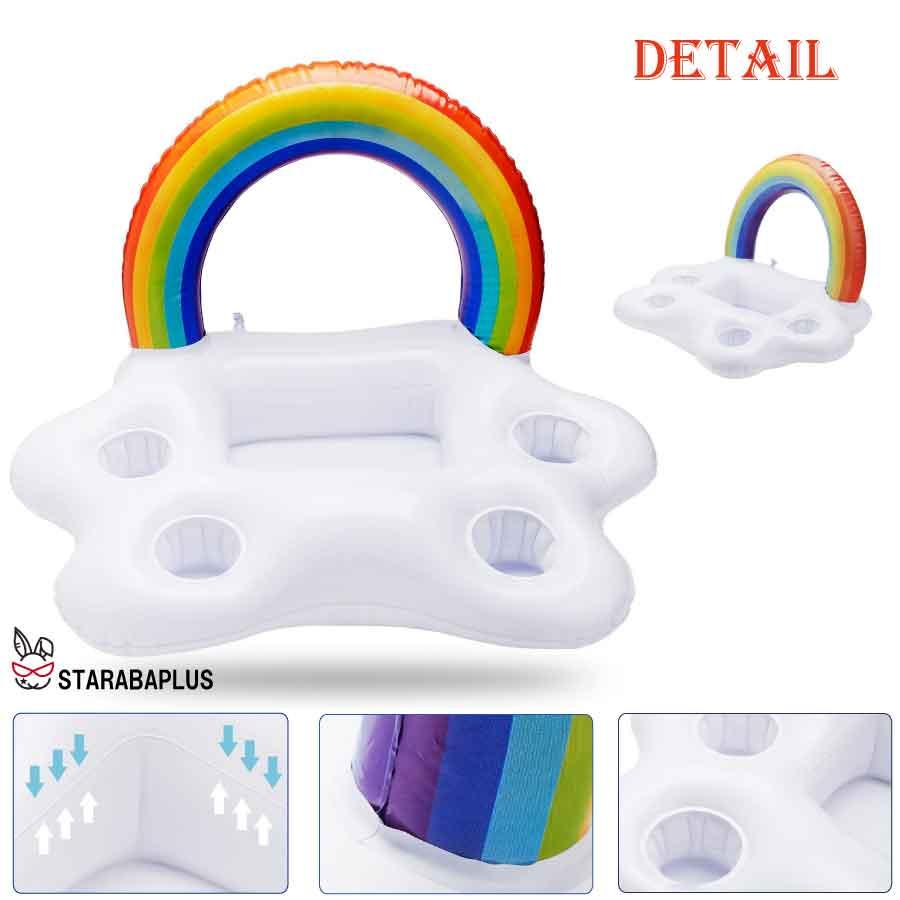 プール ドリンクホルダー パーティーカップ 虹 レインボー パーティー プールフロート 可愛い  送料無料 |  | 04