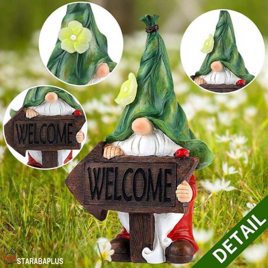 かわいい ガーデンライト ウェルカム 小人 ホビット 玄関  LED ソーラー式 ソーラー充電 ソーラーパネル 防水 光 自動 屋外照明 庭 ガーデン 長寿命 送料無料 |  | 03