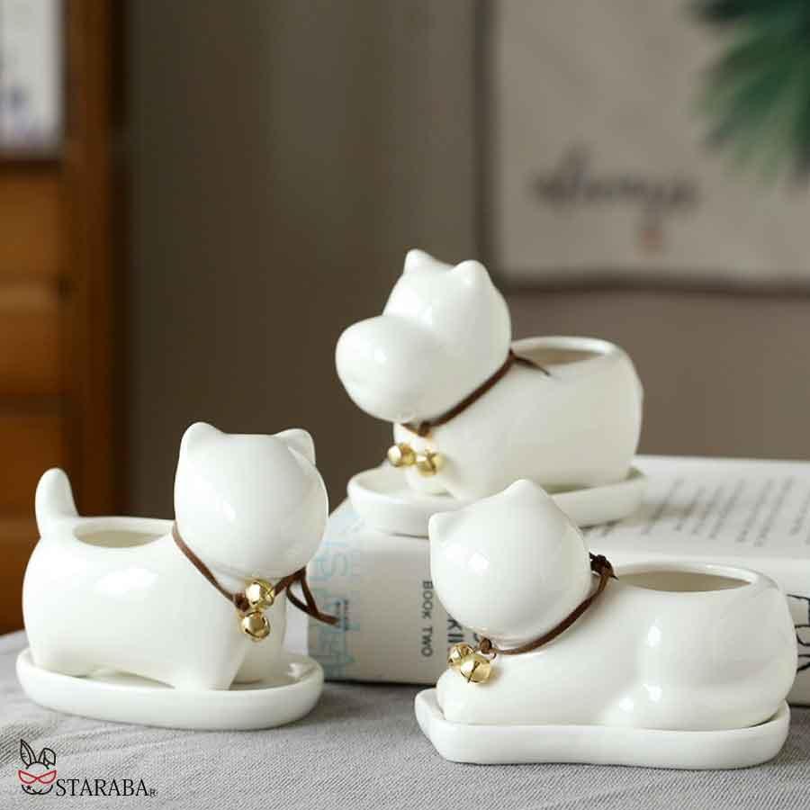 ミニ プランター 植木鉢 多肉植物鉢 サボテン セラミック トレー付き ミニ 観葉植物 ウサギ ネコ カバ いぬ ホーム 部屋飾り 母の日 送料無料 |  | 05