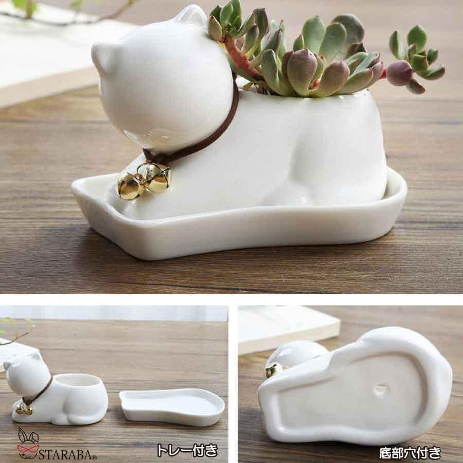 ミニ プランター 植木鉢 多肉植物鉢 サボテン セラミック トレー付き ミニ 観葉植物 ウサギ ネコ カバ いぬ ホーム 部屋飾り 母の日 送料無料 |  | 06