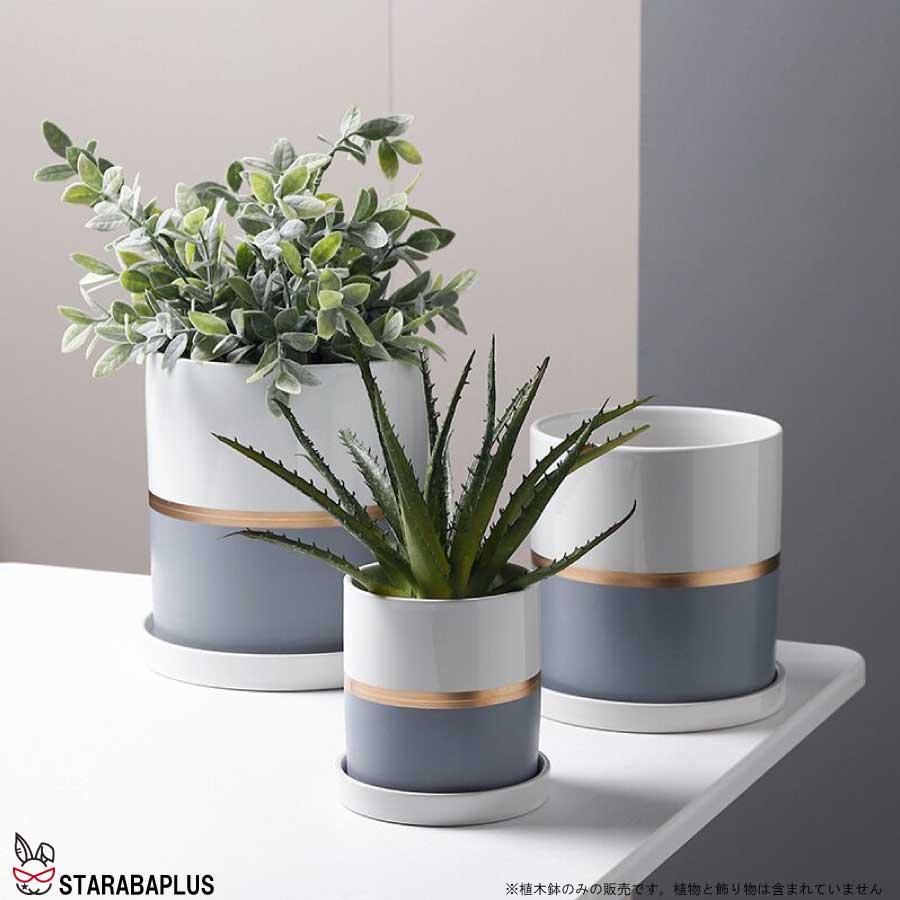 陶器鉢 植木鉢 おしゃれ 鉢植え プランター 円筒形 室内鉢 受け皿付き 穴あり 多肉植物 観葉植物鉢 送料無料 |  | 12