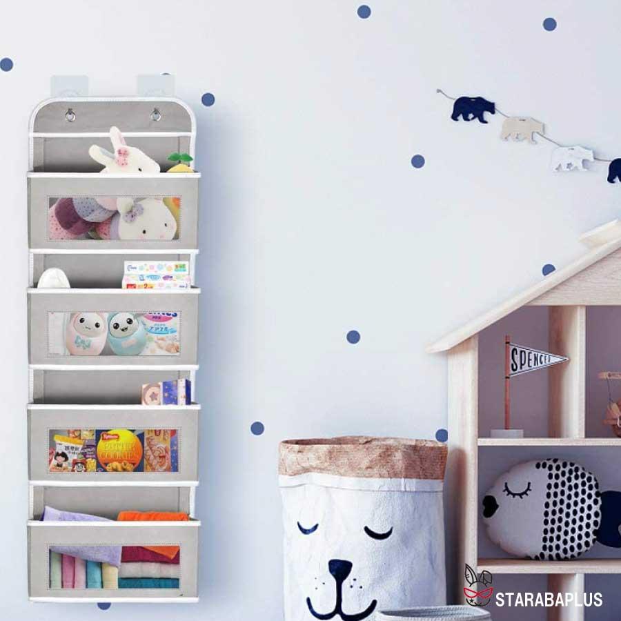 ウォールポケット 吊り下げ 4段 壁掛け収納式 小物入れ 大容量 書類 漫画 新聞紙 手紙 日常雑貨入れ 鍵 送料無料 |  | 03