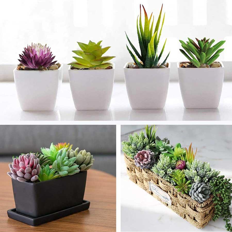 人工多肉植物 フェイクグリーン プレミアム 18個セット 鉢植え リアル 装飾用 フェイク植物 人工アロエサボテン 多肉植物 茎 フェイク多肉植物  送料無料 |  | 04