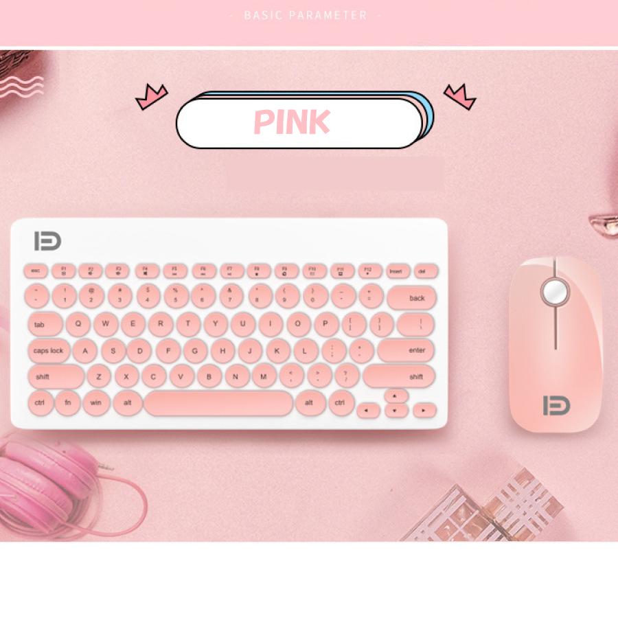 ワイヤレスキーボード マウスセット 静音 ピンク かわいい タイプライター風 丸形キー 無線 2.4GHz 接続距離20m 電池式 省エネ |  | 04