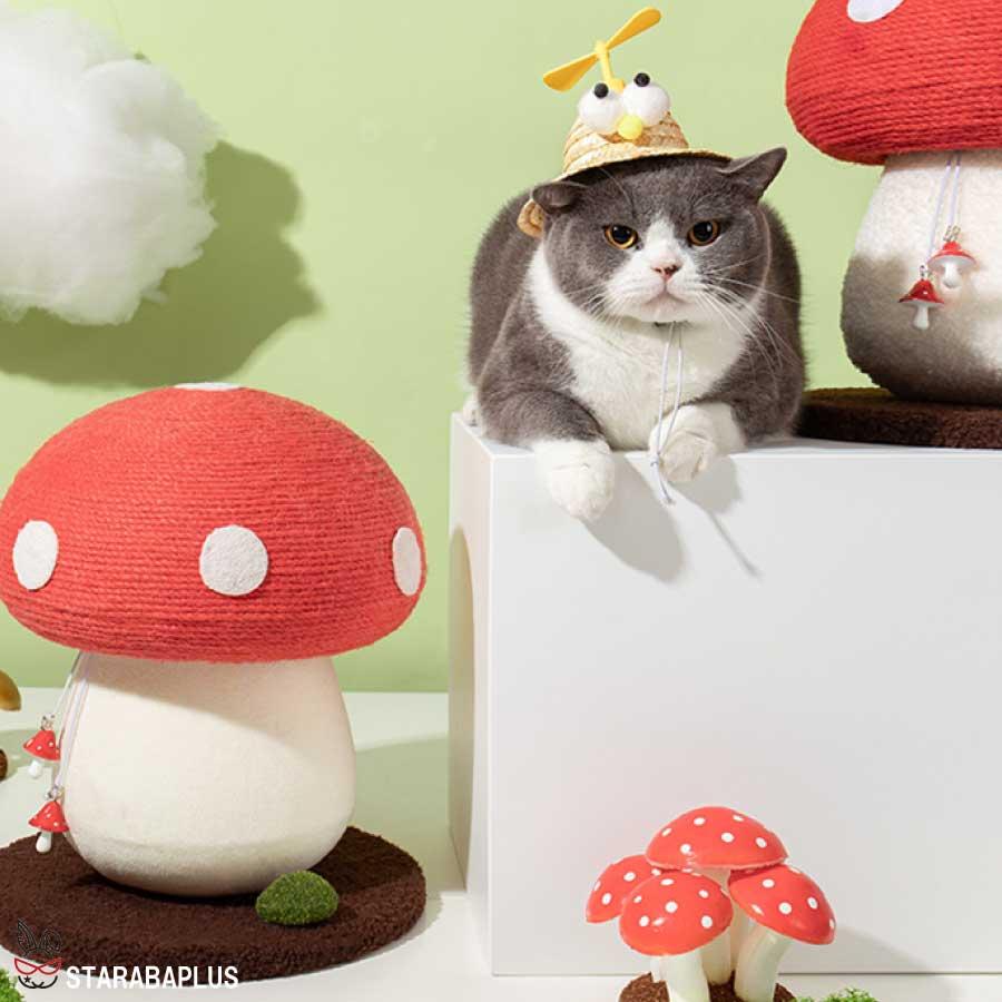 猫用 爪とぎタワー きのこ キノコ キャットタワー 天然サイザル 麻 インテリア 爪とぎポール ストレス解消 可愛い 可愛い 送料無料 |  | 04
