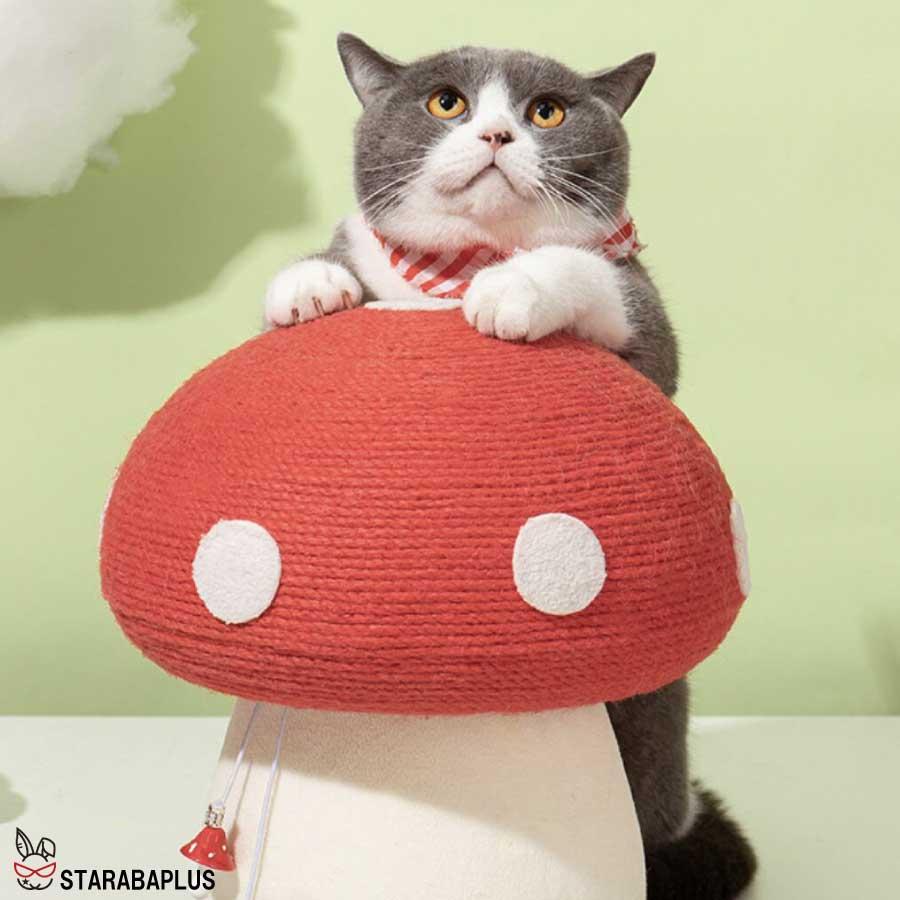 猫用 爪とぎタワー きのこ キノコ キャットタワー 天然サイザル 麻 インテリア 爪とぎポール ストレス解消 可愛い 可愛い 送料無料 |  | 05