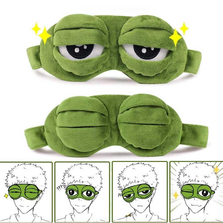 かわいい カエル アイマスク ふわふわ素材 快眠グッズ プレゼント ギフト 旅行用 メンズ レディース 緑色 睡眠対策 メール便 送料無料 |  | 01
