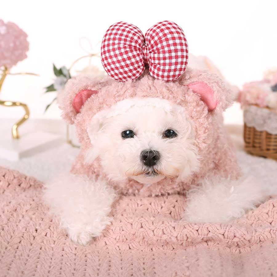 犬 服 パーカー くま コスプレ もこもこ 冬 小型犬 XS S M 暖かい ペット服 犬用 フード付き 可愛い 仮装 防寒 コスチューム 写真映え |  | 02