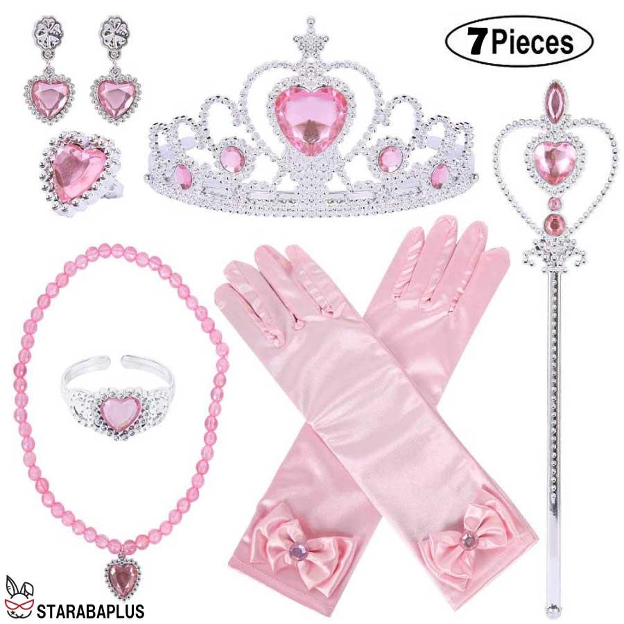 子供用 プリンセスアクセサリー ティアラ 7点 セット DIY 手作り お姫様 キッズ 女の子 王冠 髪飾り キラキラ コスプレ コスチューム 送料無料 |  | 07