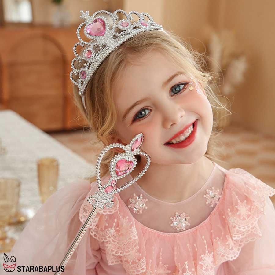 子供用 プリンセスアクセサリー ティアラ 7点 セット DIY 手作り お姫様 キッズ 女の子 王冠 髪飾り キラキラ コスプレ コスチューム 送料無料 |  | 10