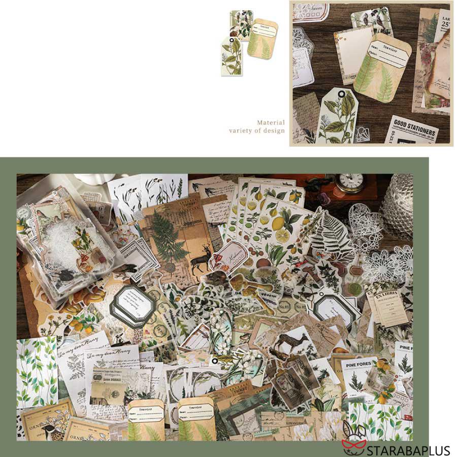 260枚セット シール ステッカー 紙素材 コラージュ素材 可愛い DIY 飾り 紙素材 レトロ風 花 植物 クラシック デザイン 封筒 メール便 送料無料 |  | 14