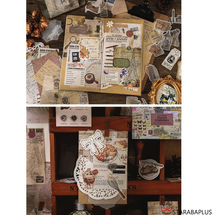 260枚セット シール ステッカー 紙素材 コラージュ素材 可愛い DIY 飾り 紙素材 レトロ風 花 植物 クラシック デザイン 封筒 メール便 送料無料 |  | 16