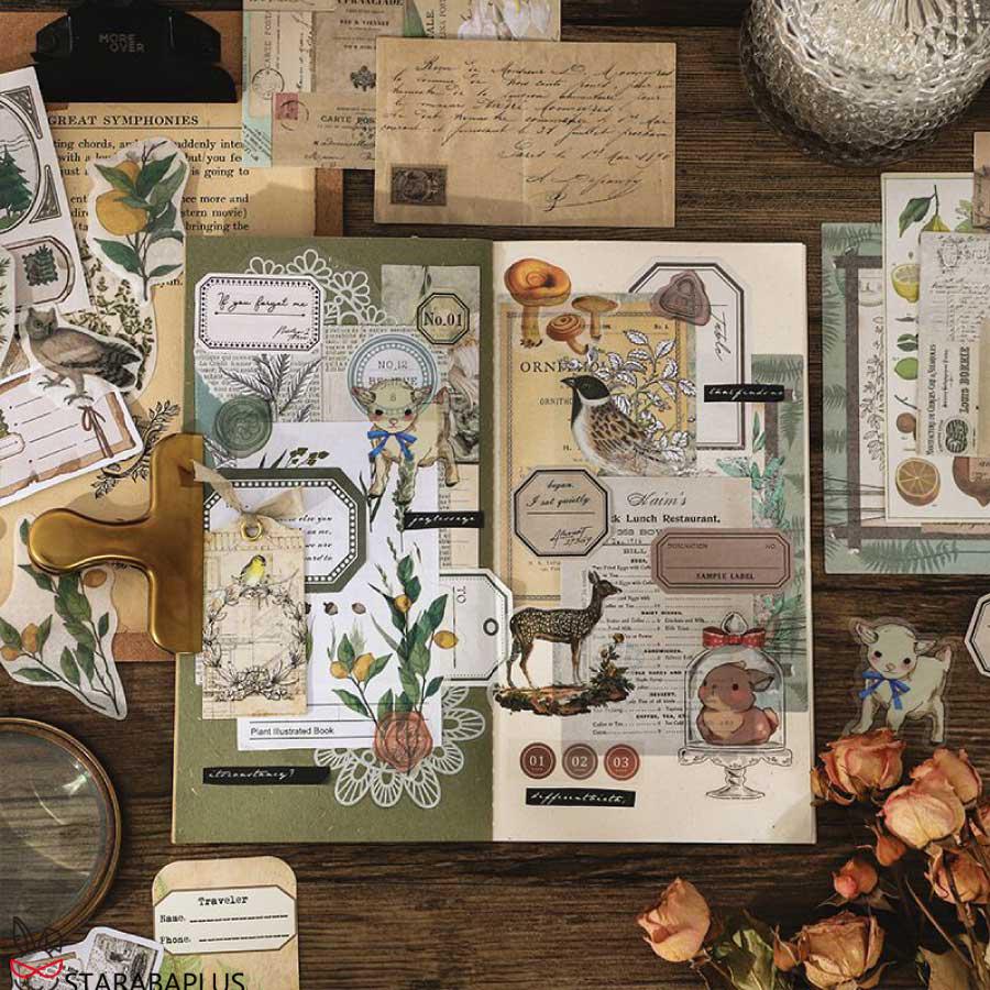 260枚セット シール ステッカー 紙素材 コラージュ素材 可愛い DIY 飾り 紙素材 レトロ風 花 植物 クラシック デザイン 封筒 メール便 送料無料 |  | 06