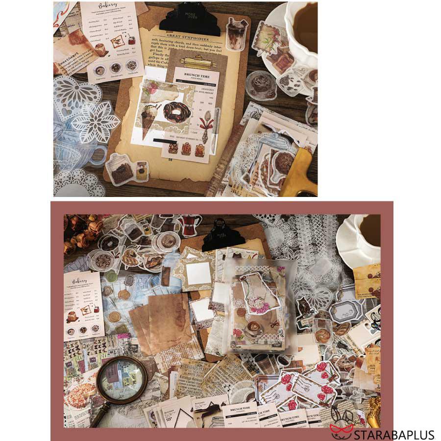 260枚セット シール ステッカー 紙素材 コラージュ素材 可愛い DIY 飾り 紙素材 レトロ風 花 植物 クラシック デザイン 封筒 メール便 送料無料 |  | 11