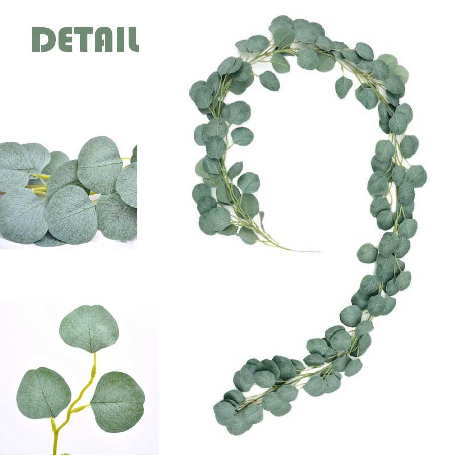ユーカリ フェイクグリーン ガーランド 2m 3本セット 造花 観葉植物 壁掛け インテリア グリーン 北欧 おしゃれ ナチュラル 人工植物 店舗装飾  送料無料 |  | 05