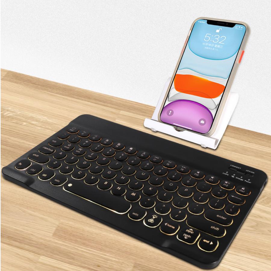 キーボード 静音 七色ワイヤレス キーボード Bluetooth 光る 在宅ワーク テレワーク 防水 英字配列 マルチメディア 送料無料 |  | 01
