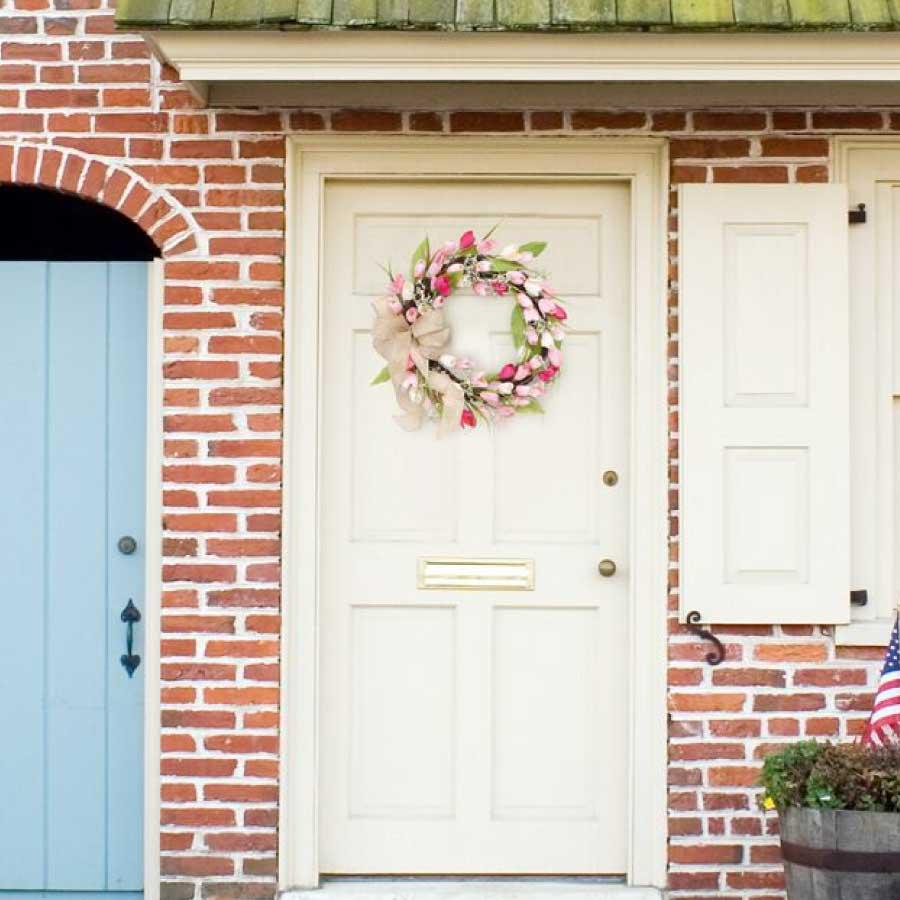 チューリップリース 造花 玄関リース 春リース フラワーリース フェイクリース 北欧 ナチュラル ドアリース インテリア 花輪 ギフト 母の日 ウェルカムリース |  | 02