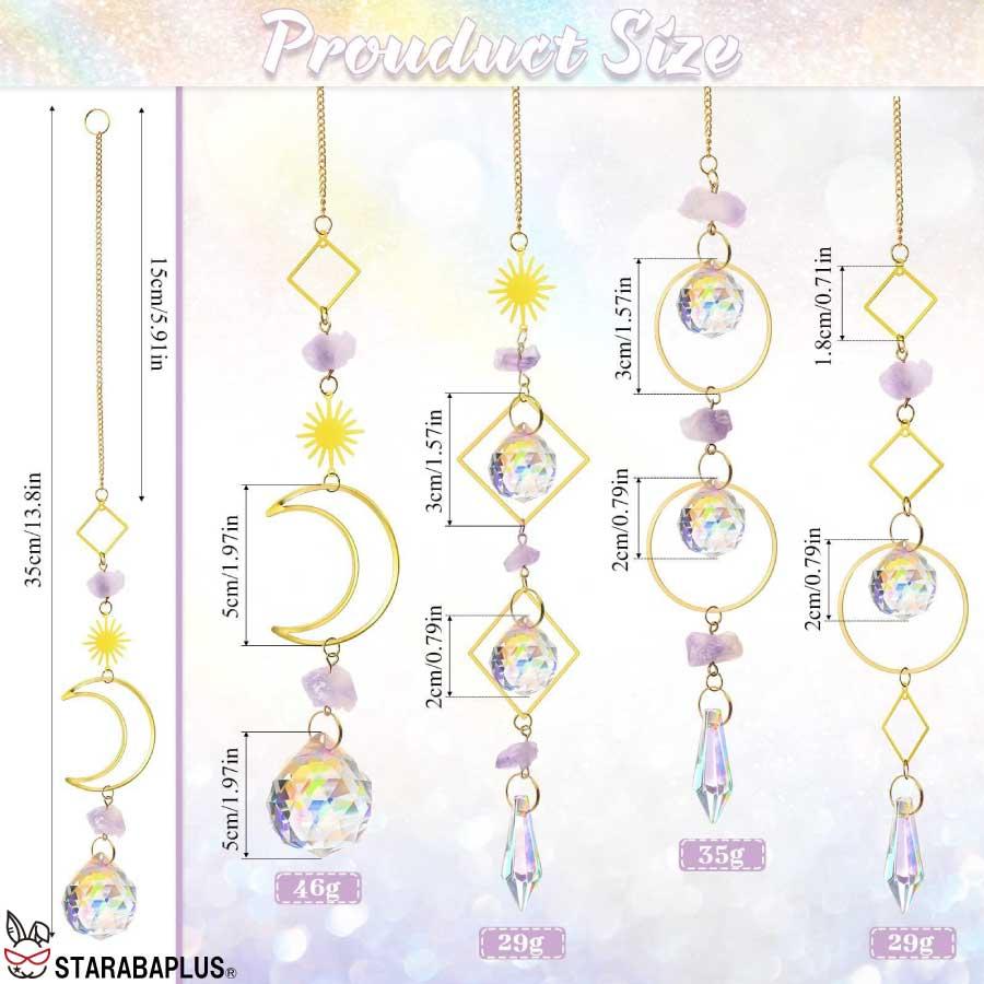 サンキャッチャー 多面的 水晶ボール  星月 窓玄関 飾り キラキラ 開運 人気 運気 幸運 恋愛 風水アップ 車内装飾 手作 送料無料 |  | 11