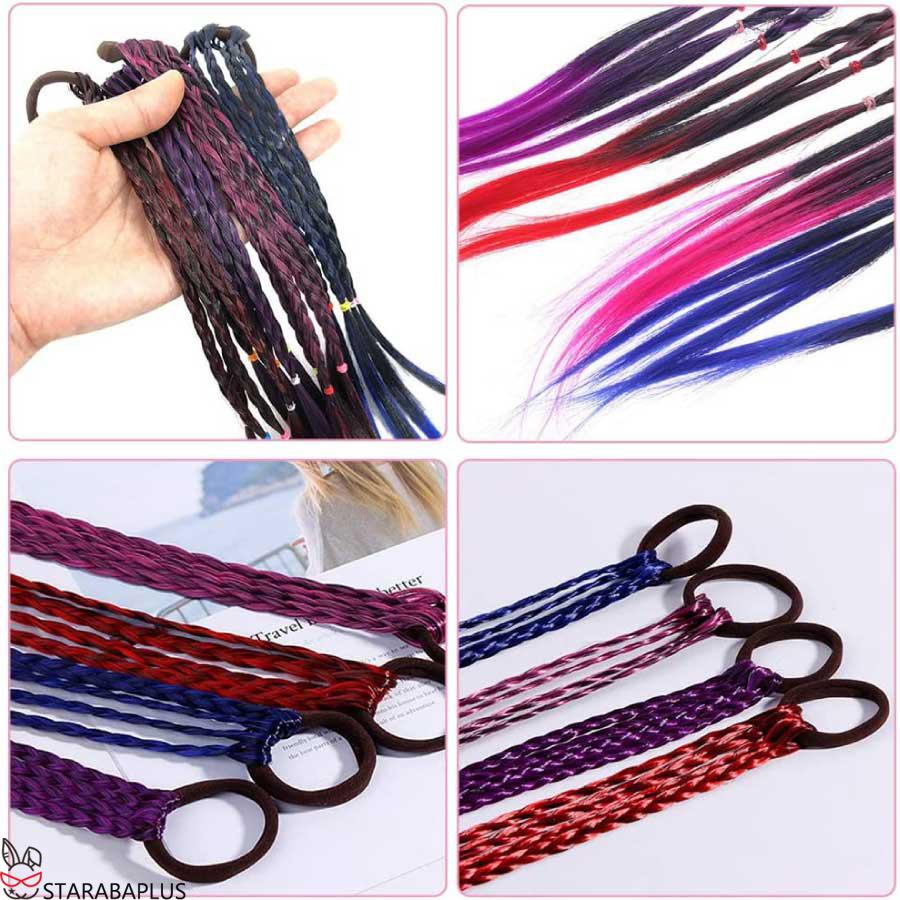 三つ編み 編み込み 4本 エクステ エクステンション カラフル ウィッグ キッズ おしゃれ 付け髪 ダンス ヒップホップ レゲエ ダンサー メール便 送料無料 |  | 04