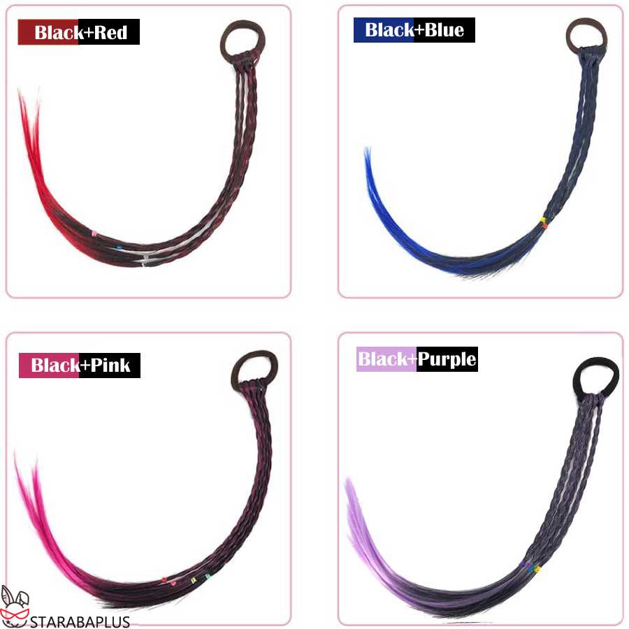 三つ編み 編み込み 4本 エクステ エクステンション カラフル ウィッグ キッズ おしゃれ 付け髪 ダンス ヒップホップ レゲエ ダンサー メール便 送料無料 |  | 08