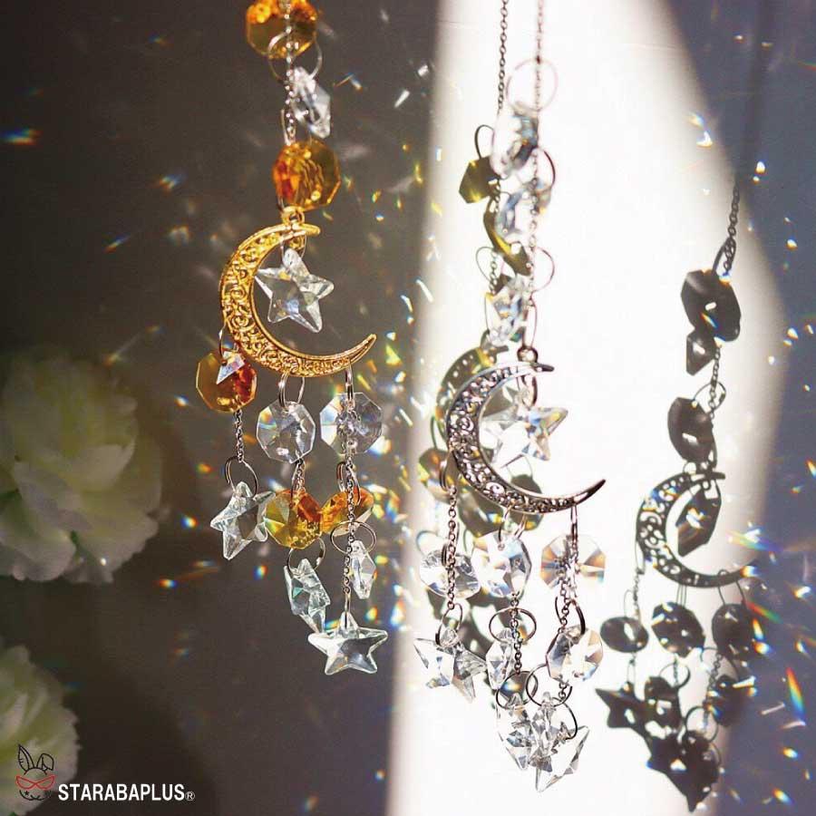 サンキャッチャー 多面的 水晶ボール  星月 窓玄関 飾り キラキラ 開運 人気 運気 幸運 恋愛 風水アップ 車内装飾 手作 送料無料 |  | 03