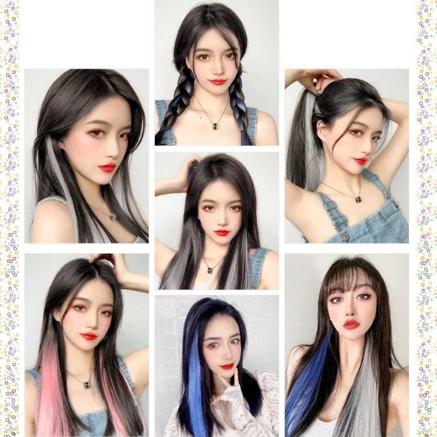 カラーエクステ 2本セット ウィッグ グラデーション インナーカラー ワンタッチ おしゃれ 付け髪 50cm 簡単 使いやすい ポイントウィッグ コスプレ 送料無料 |  | 14