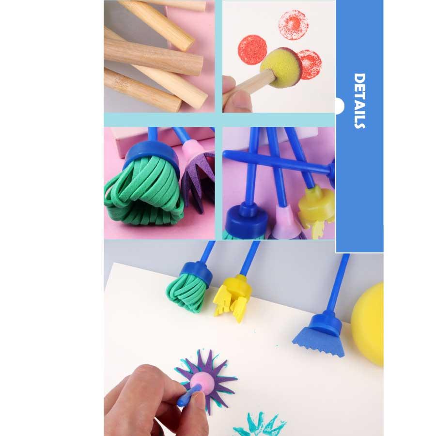 31PCS 子供 落書きツール EVAスポンジローラー ブラシ DIYツール 塗装 ペイント スタンパー エプロン 学習用品 幼児 プレゼント クリスマス ギフト 送料無料 |  | 04