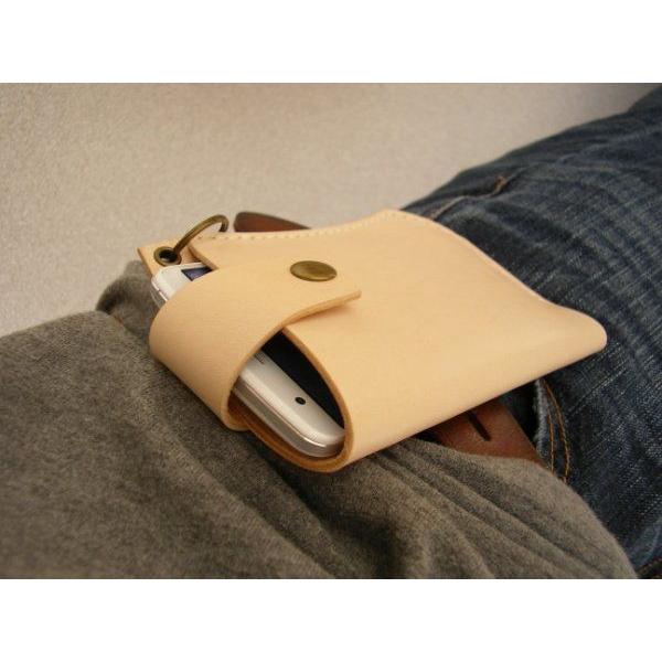 レザースマートフォンケース ベルト通し LLサイズ 姫路レザーヌメ革 手縫いiPhone 13 Pro MAX,12 Pro Max,Galaxy A32 5G等に　メール便可 |  | 03