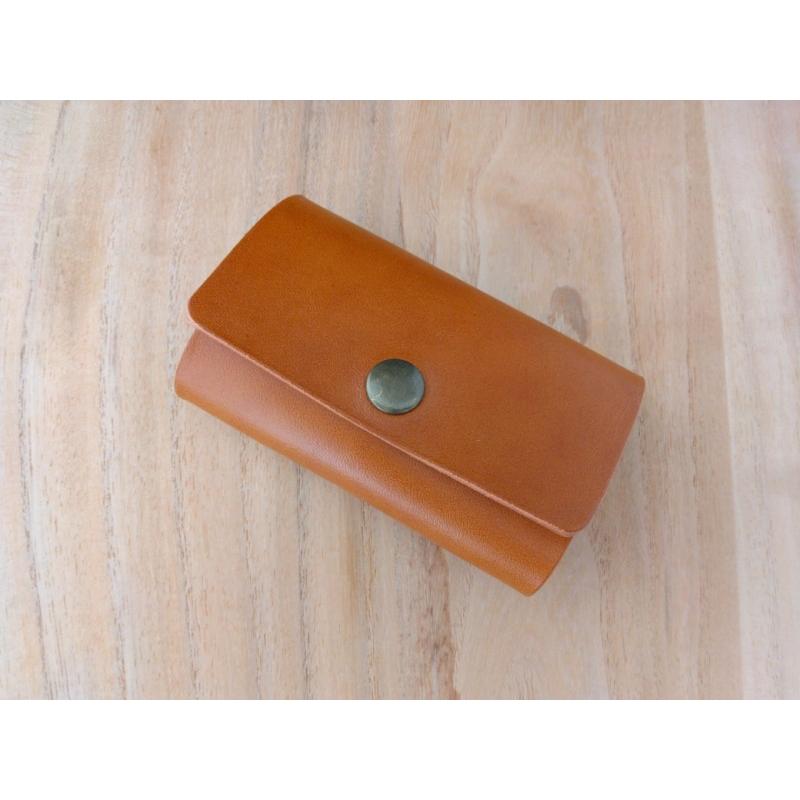 レザーキーケース 姫路レザー たつのレザー ヌメ革 牛革 ブラック キャメル ナチュラル チャコール ブラウン ハンドメイド 総手縫い メール便可 クリックポスト |  | 06