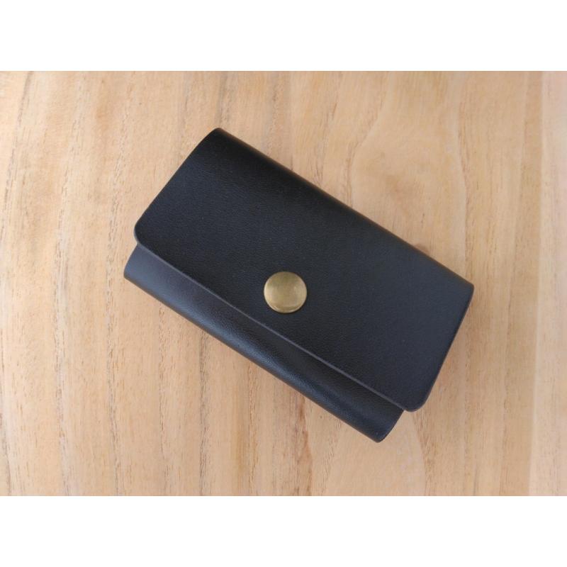 レザーキーケース 姫路レザー たつのレザー ヌメ革 牛革 ブラック キャメル ナチュラル チャコール ブラウン ハンドメイド 総手縫い メール便可 クリックポスト |  | 07