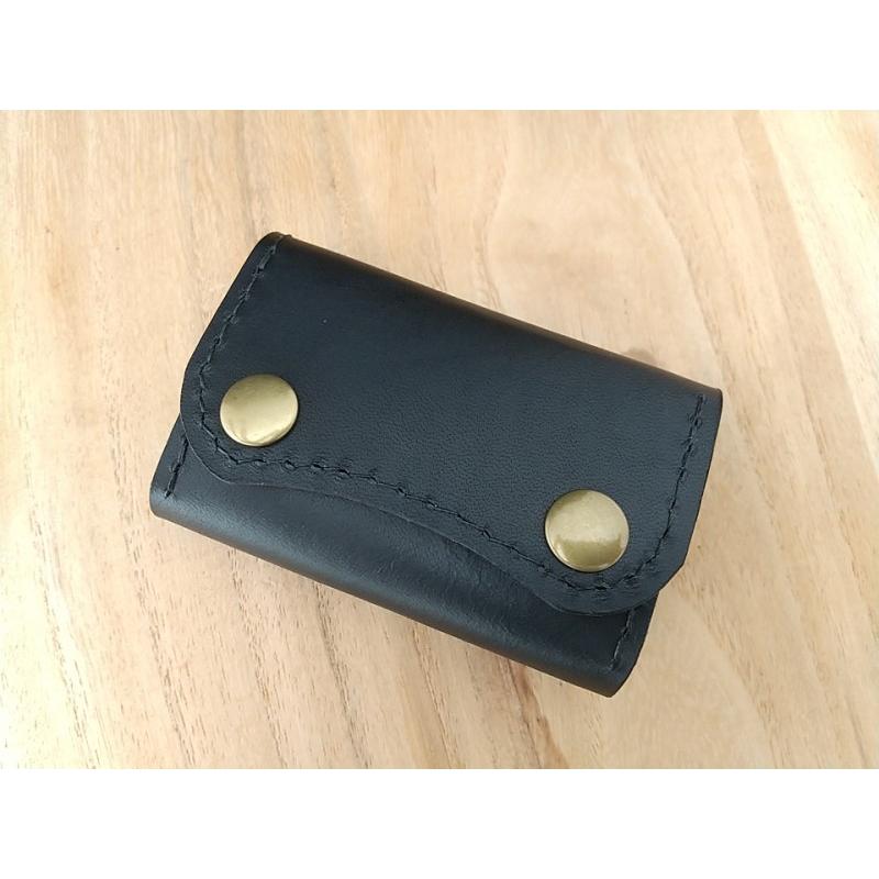 レザーキーケース 姫路レザー ヌメ革 本牛革 ダブルホック ブラック キャメル ナチュラル 生成り ハンドメイド 総手縫い メール便可 クリックポスト コンパクト |  | 03