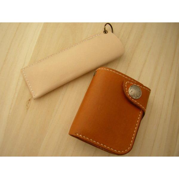 レザーペンケース キーリング 姫路レザーヌメ革 総手縫い 牛革 本革 メール便可 |  | 02