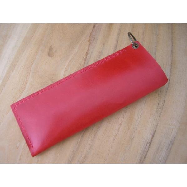 レザーペンケース キーリング プルアップレザー ヌメ革 総手縫い 牛革 本革 メール便可 |  | 03