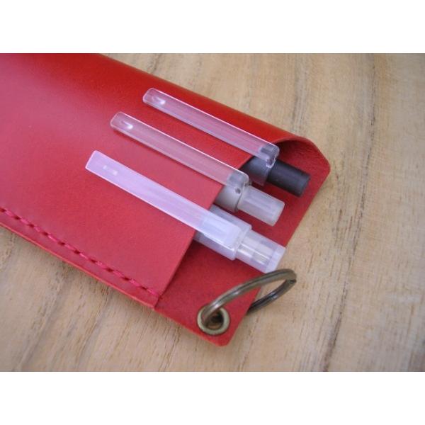 レザーペンケース キーリング プルアップレザー ヌメ革 総手縫い 牛革 本革 メール便可 |  | 04
