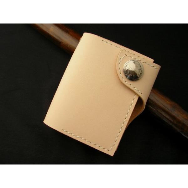 レザーウォレットミニ 小銭入れ 財布 ヌメ革 ハンドメイド コンチョ | 
